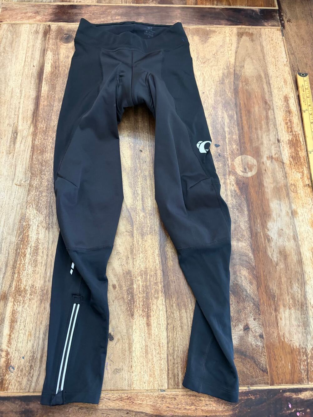 Pearl Izumi Cycling Tights Size Small Black Fleece Lined Reflective Ankle Zip